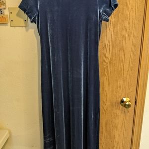 Misses Blue Velvet Holiday Dress, Misses Size Large